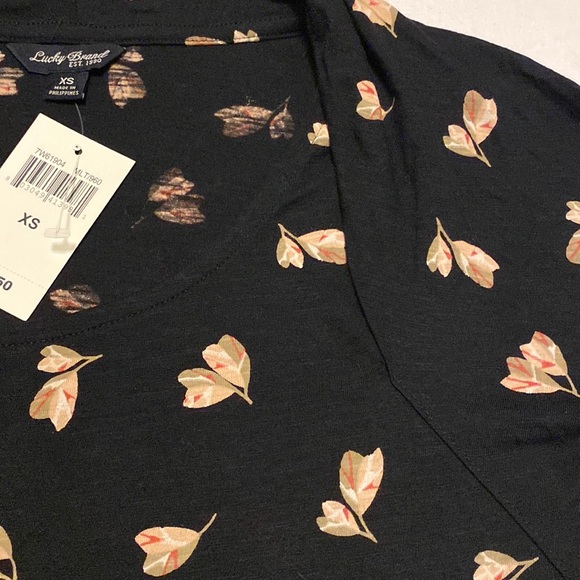 Lucky Brand Floral Bolero Style Three Quarter Sleeve Top - Picture 7 of 12